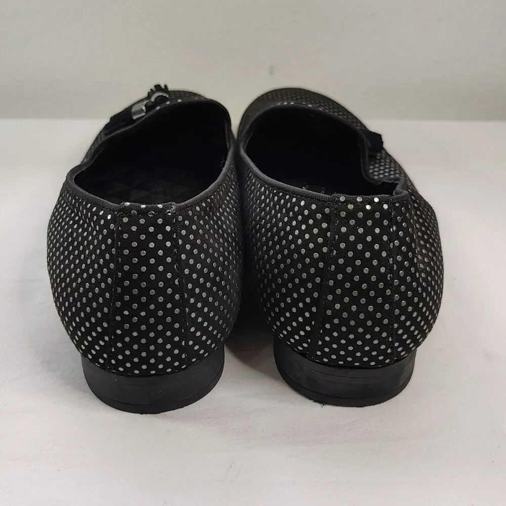 ZARA Men’s Black Polka Dot Tassel Loafers Size EU 40 Slip On Dress Shoes US 7